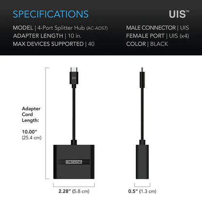 AC Infinity - UIS Splitter Hub 4-Port, Adapter Dongle for Shared Programming