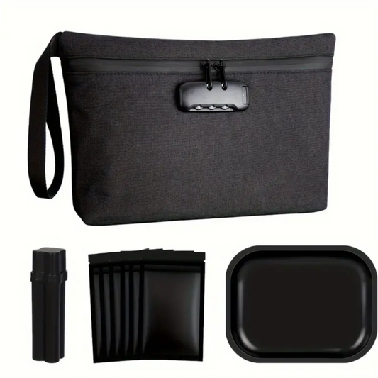 Smell Proof Pouch with Lock and Travel Kit