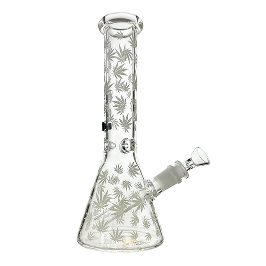 Billy Mate Glow-in-the-Dark Marijuana Leaf Beaker Bong