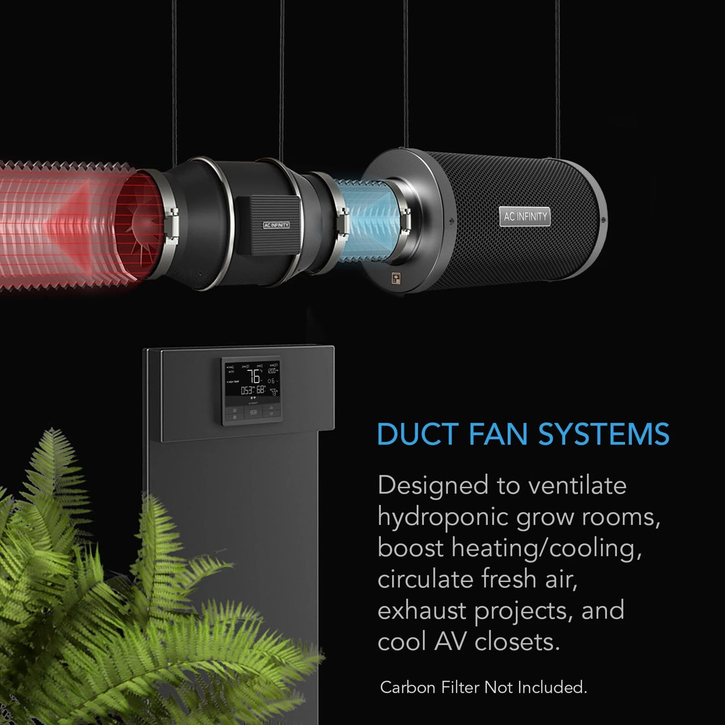 ***SPECIAL ORDER*** Cloudline Pro T12, Quiet Inline Duct Fan System with Temperature Humidity VPD Controller, 12 Inch - 300 MM