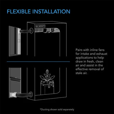 AC Infinity - Window Duct Kit, Adjustable Vent Port For Inline Fans