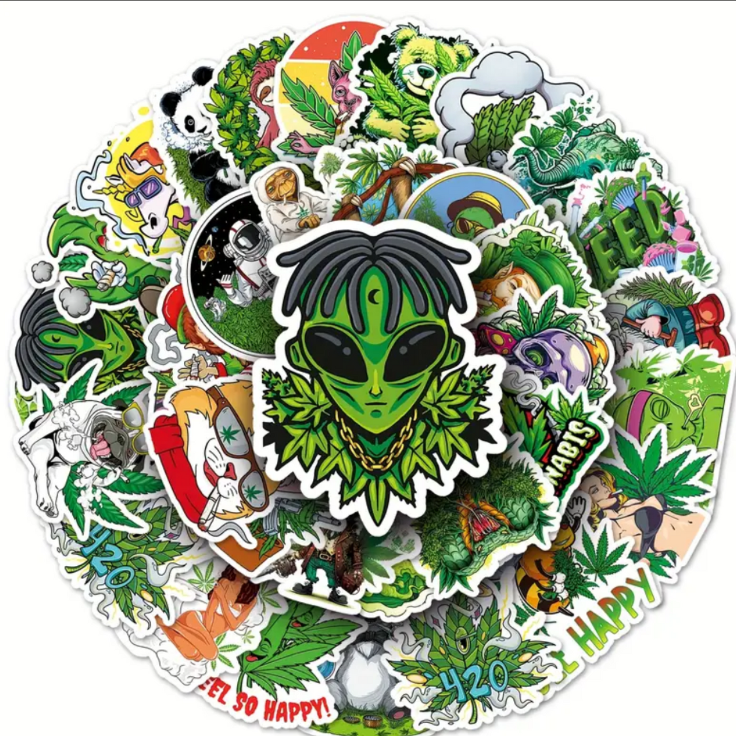 Assorted Weed Stickers 50Pk