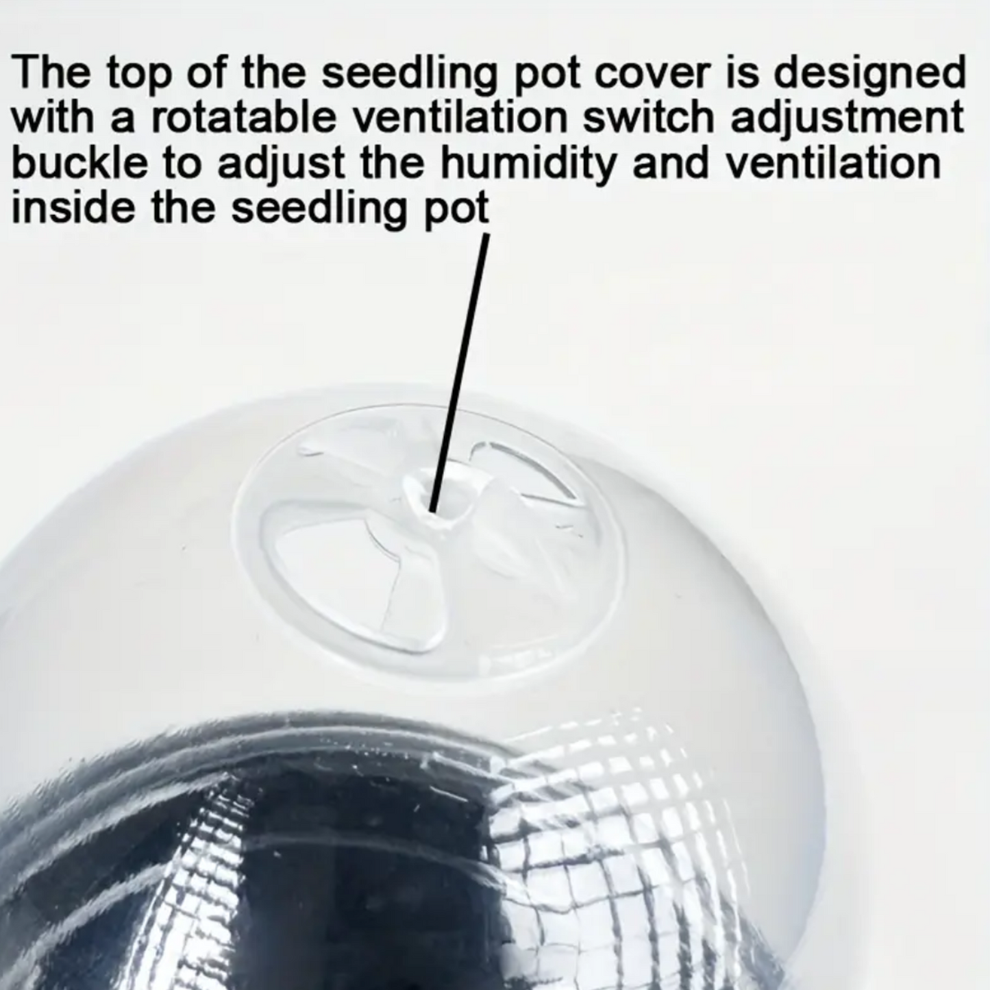 Plastic Propagation Pot w/ Moisture Dome (Black)