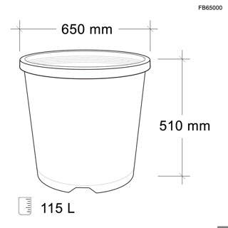 Bucket Reservoir Pot 650mm 115L