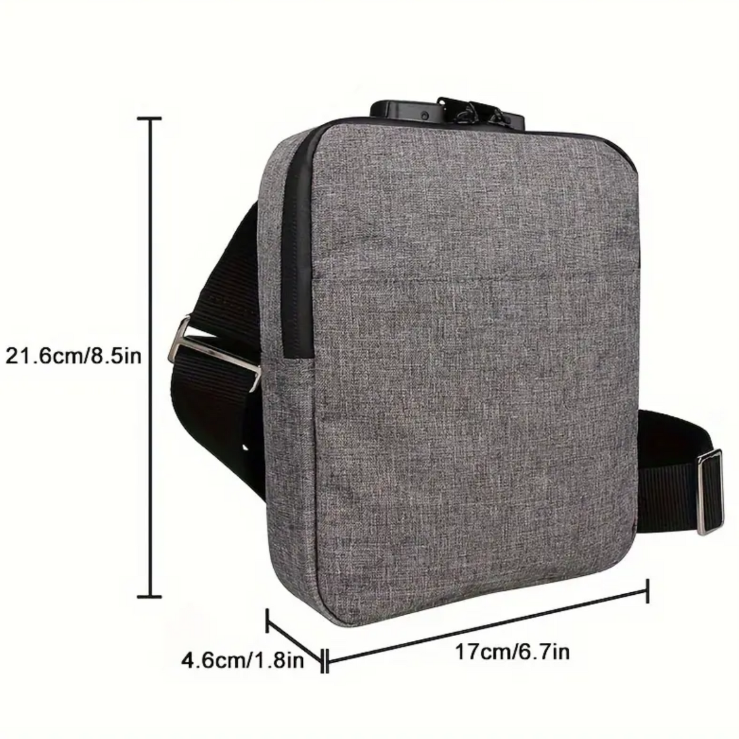 Grey Smell-Proof Crossbody Bag