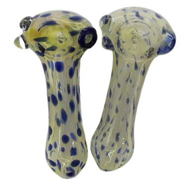 Large Spotty Hand Blown Glass Pipe