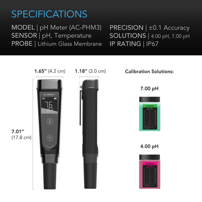 AC Infinity - PH Meter Kit, PH Pen Tester for Water