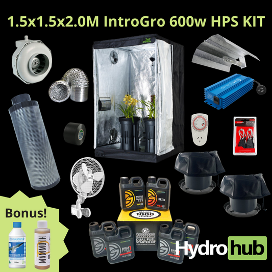 1.5x1.5x2M IntroGro 600w HPS Grow Kit